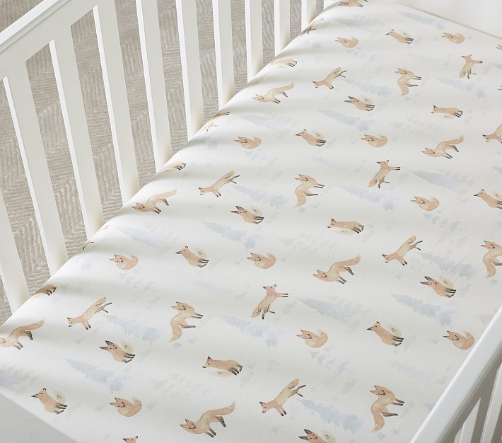 Organic Flannel Fox Crib Fitted Sheet Pottery Barn Kids - Fox Crib Bedding Box Organic Flannel Fox Crib Fitted Sheet Pottery Barn Kids - Fox Crib Bedding Box