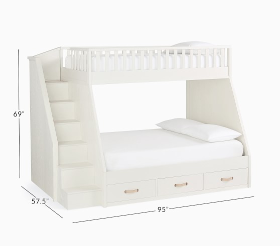 bunk bed with crib on bottom on Collins Twin Over Full Stair Bunk Bed Pottery Barn Kids
