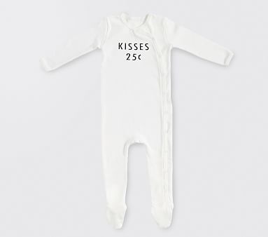 Kisses Organic Nursery Pajama, 0-3 Months, Black