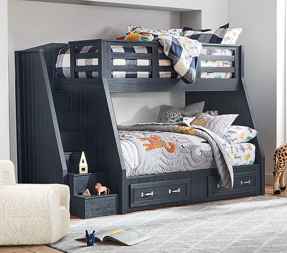 Over Double Twin Bed Loft Bunk Deals, Vandalay Twin Over Double Bunk Bed With Universal Staircase