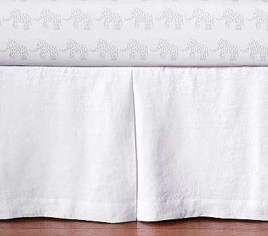 Linen Crib Skirt, White