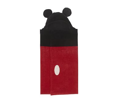 Disney Mickey Mouse Baby Hooded Towel, Black/red