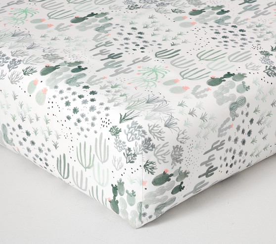 cactus fitted crib sheet