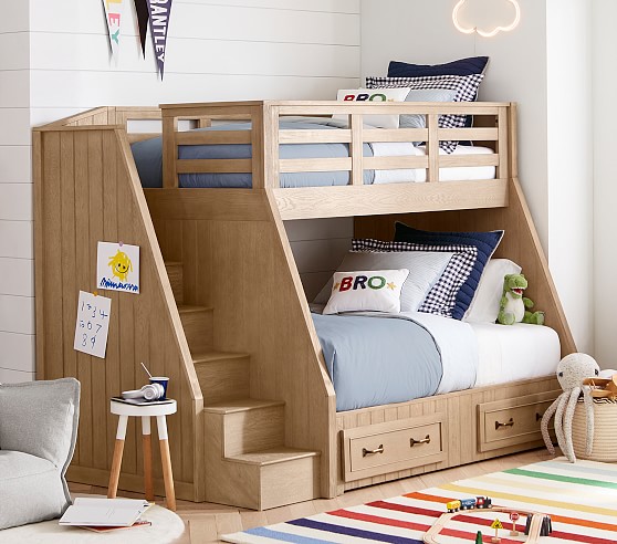 Belden Twin Over Full Stair Loft Bed, At What Age Can A Child Sleep In Loft Bed