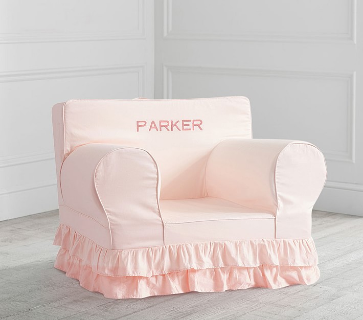 Oversized Blush Luxe Ruffle Anywhere Chair®