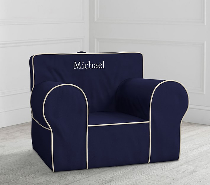 Oversized Navy with White Piping Anywhere Chair®