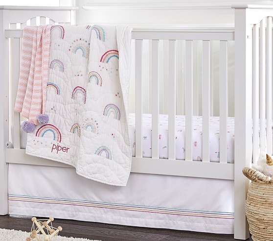 rainbow crib bedding set