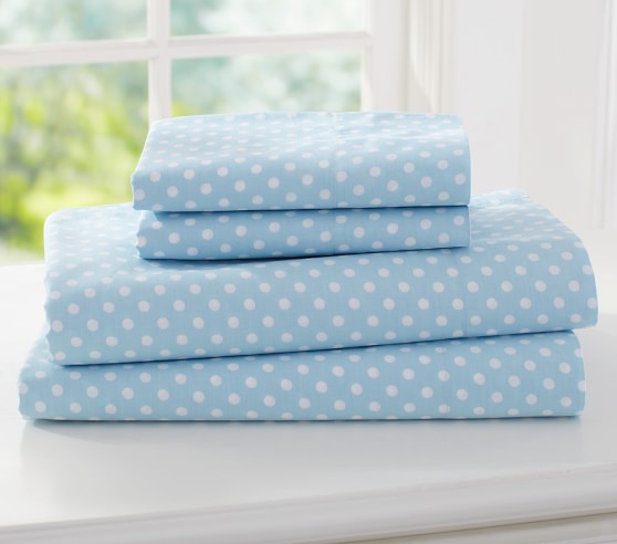 pottery barn polka dot sheets
