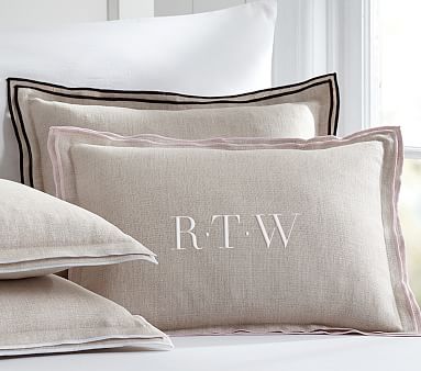 pottery barn monogram pillow