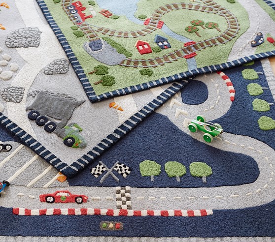Race Car Rug Patterned Rugs Pottery, Car Rug For Kids