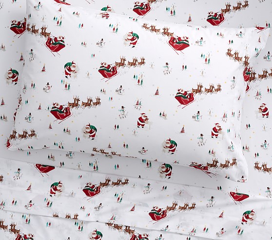 pottery barn santa sheets