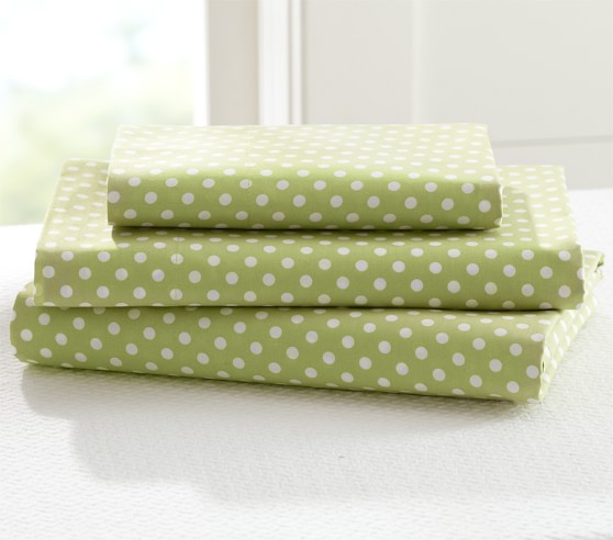 pottery barn polka dot sheets