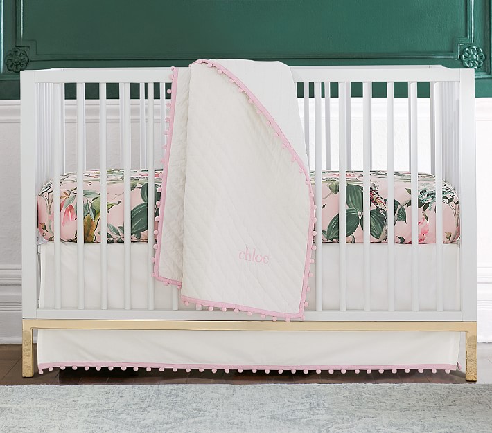 pom pom crib bedding