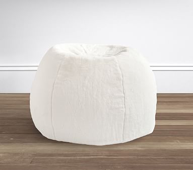 Ivory Faux-Fur Anywhere Beanbag™ Slipcover