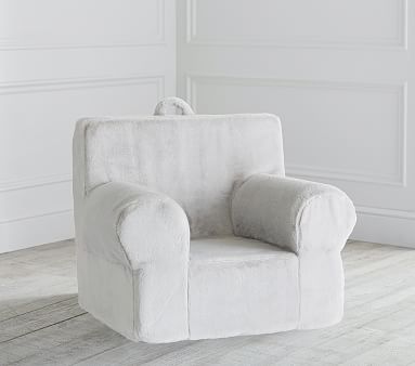 Grey Faux Fur Anywhere Chair® Slipcover Only