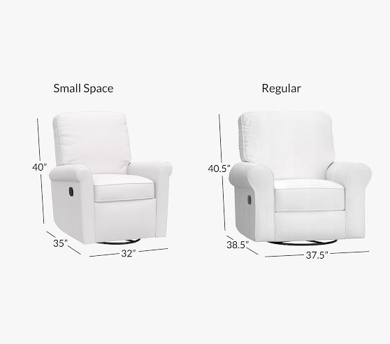 Small Comfort Manual Swivel Glider, Narrow Leather Recliner