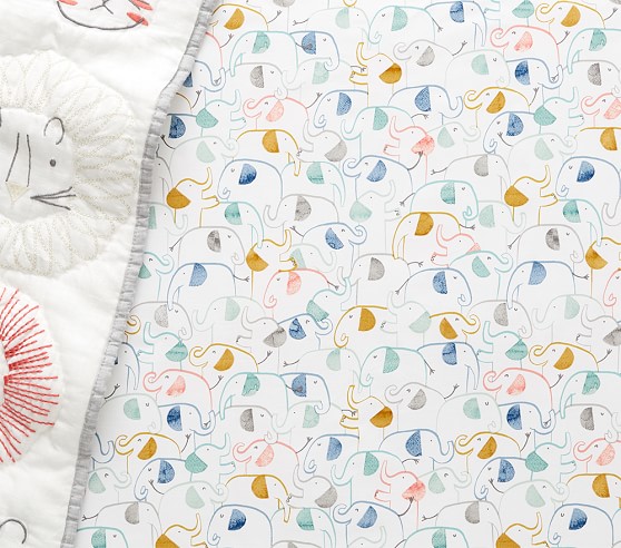 elephant fitted crib sheet
