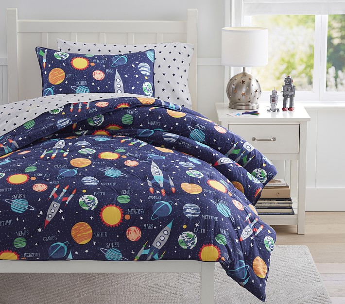Solar System Glow-in-the-Dark Comforter & Shams