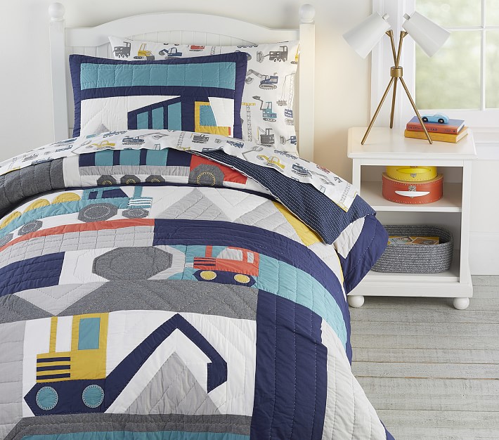 kids construction bedding