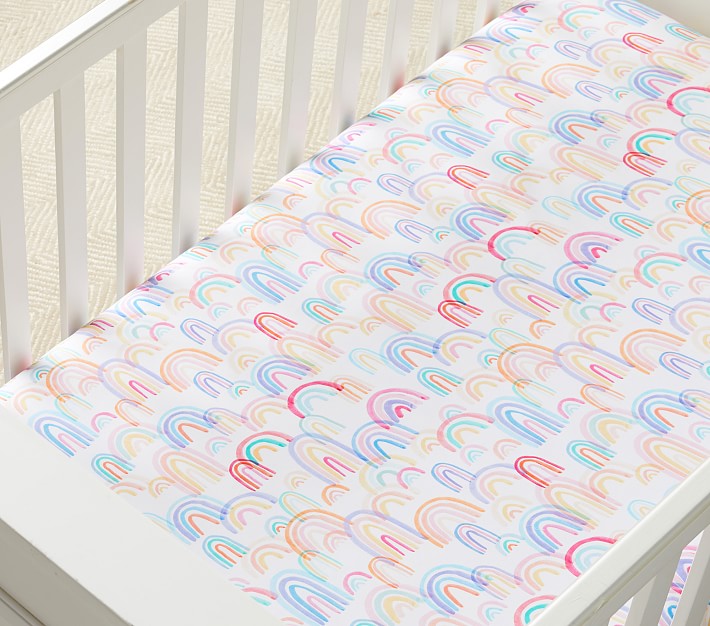 rainbow cot sheets