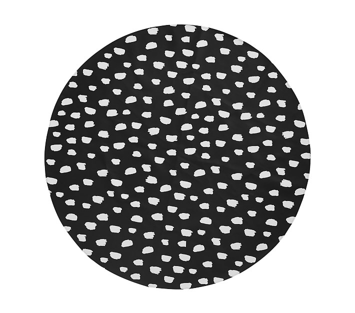 Faux Leather Brushstroke Dot Floor Mat