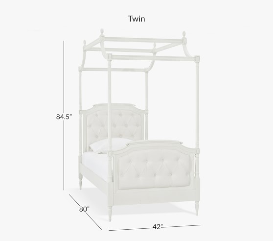 Blythe Kids Tufted Canopy Bed Pottery, Twin Canopy Bed With Trundle