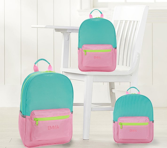 Astor Pink Aqua Lime Backpacks