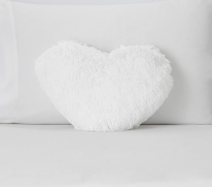 Fluffy Lux Fur Heart Recycled Pillow