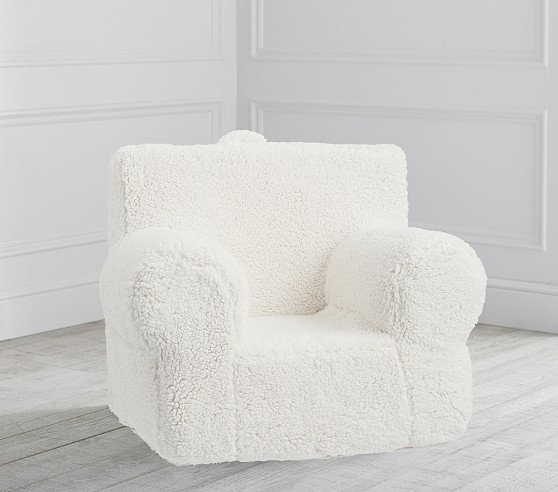 Cream Sherpa Anywhere Chair Slipcover, Pottery Barn Hang Around Chair Cover