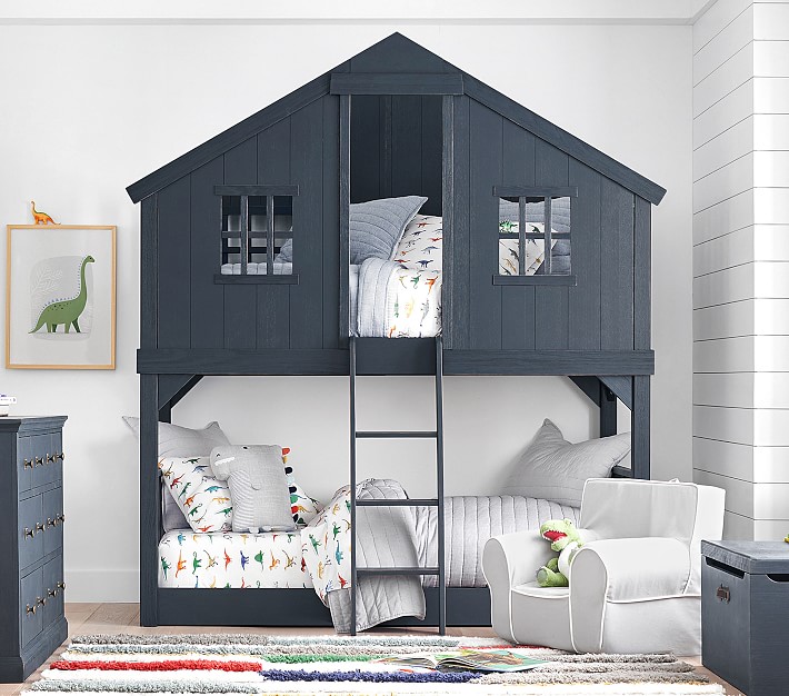 Tree House Twin Over Kids Bunk Bed, Loft Bed For Three Year Old