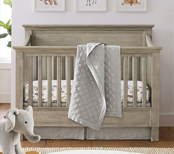 light wood crib and dresser