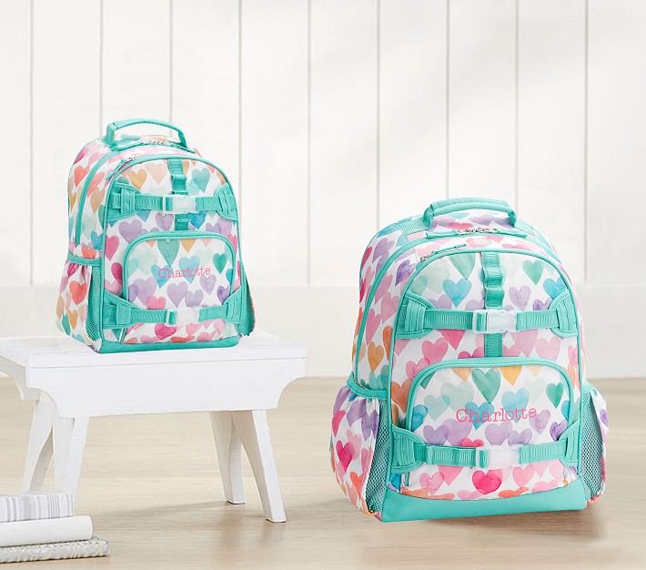 Mackenzie Rainbow Hearts Backpacks | Pottery Barn Kids
