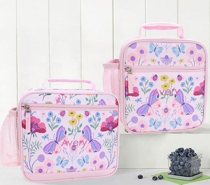 Mackenzie Recycled Pink Botanical Butterfly Lunch Boxes