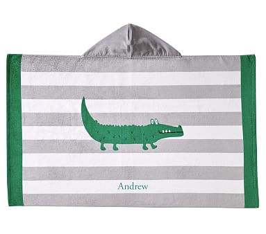 Alligator Stripe Beach Hooded Towel, Multi