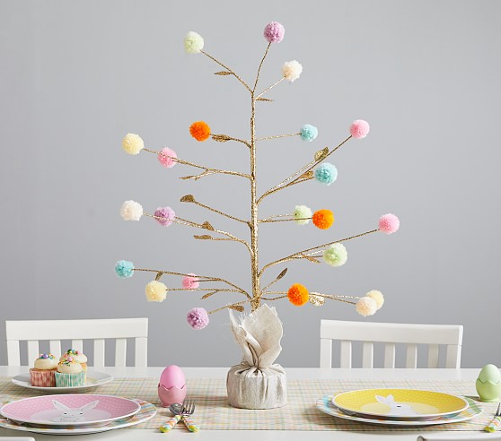 Glitter Pom Pom Tree Decor Pottery Barn Kids