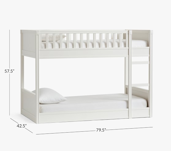 white low bunk beds