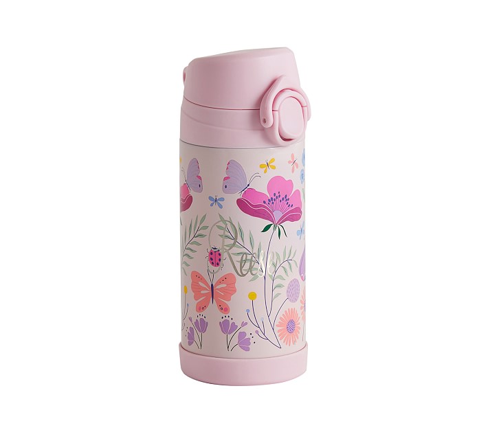 Mackenzie Pink Botanical Butterfly Water Bottle
