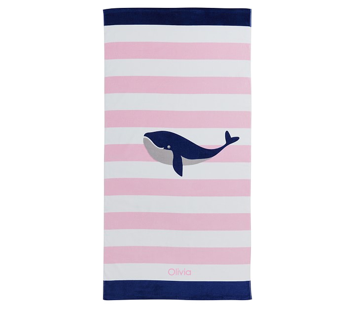 Whale Stripe Beach Towel