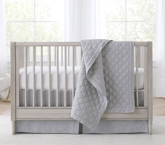 linen crib bumper