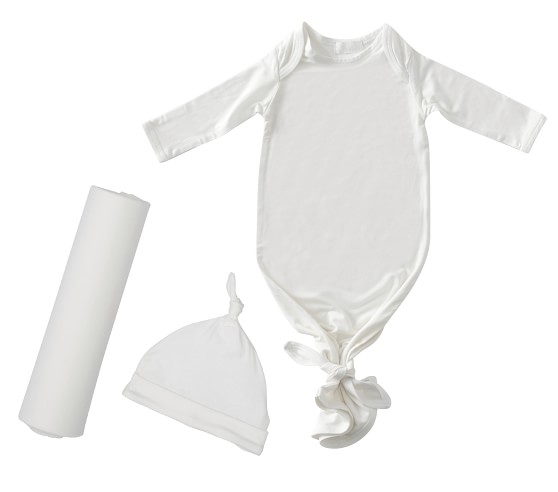 Newborn Swaddle, Hat, \u0026 Knotted Gown 