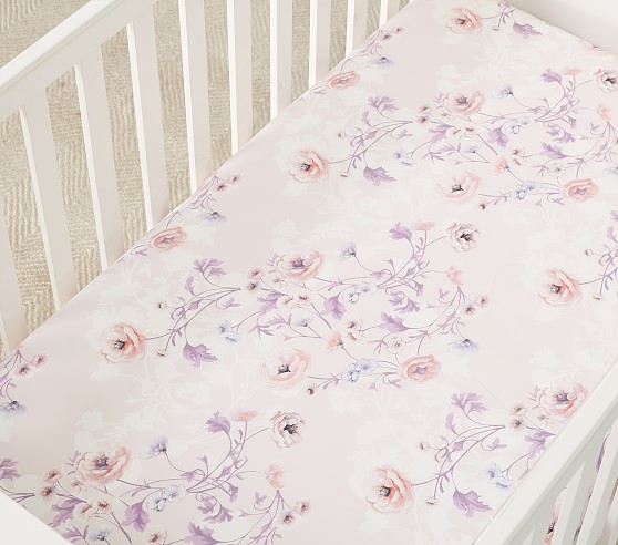 floral fitted crib sheet