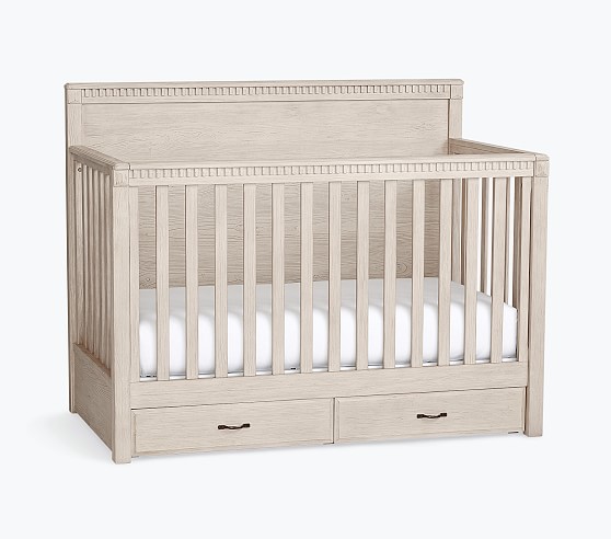 Rory 4 In 1 Convertible Storage Crib, Wooden Baby Cribs With Drawers And Legs