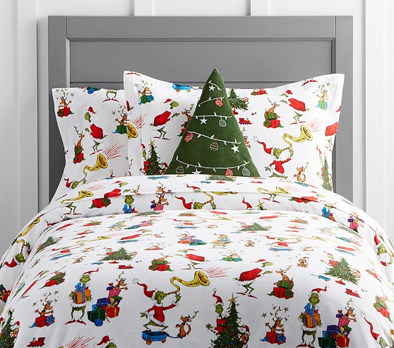 Pottery Barn Kids Grinch&Max Sheet Sets-Full,Queen,Standard  Dr Seuss Christmas 