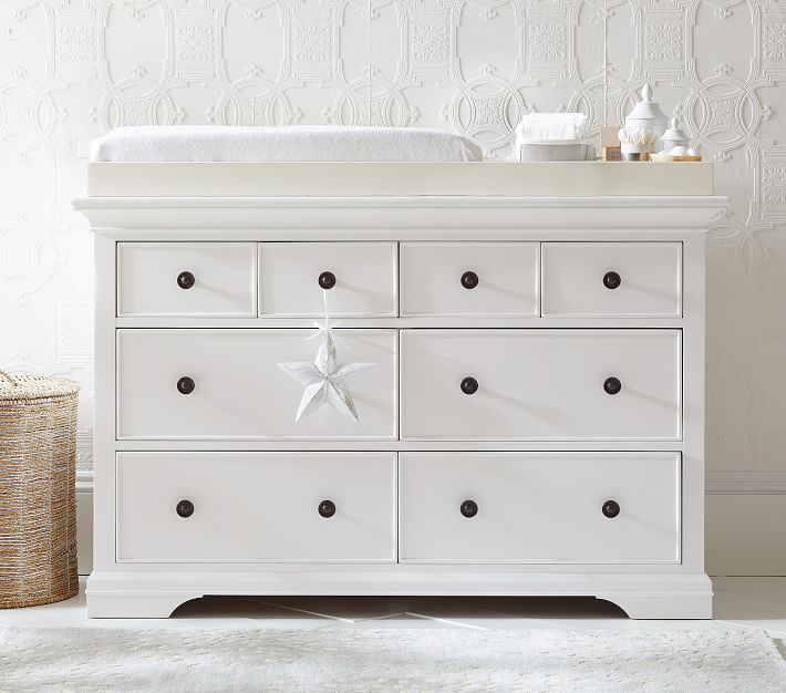 Larkin Extra Wide Changing Table Dresser & Topper Pottery Barn Kids