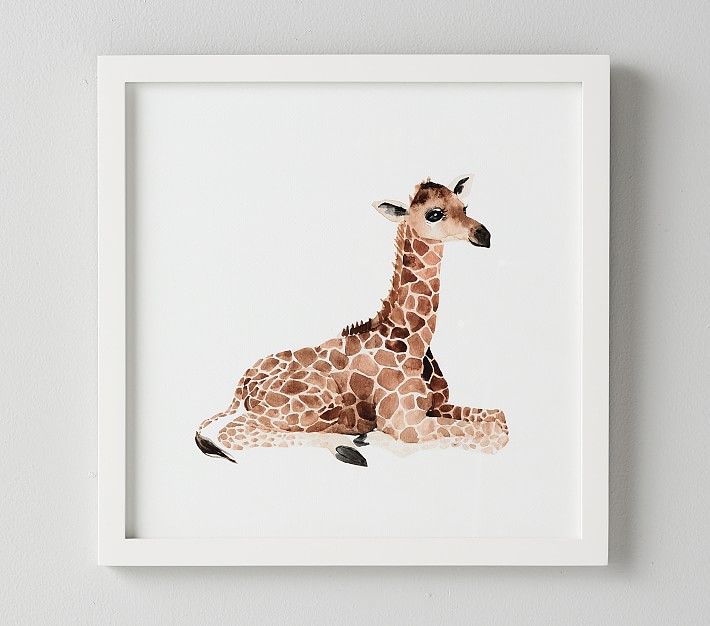 Baby Giraffe Framed Art Pottery Barn Kids