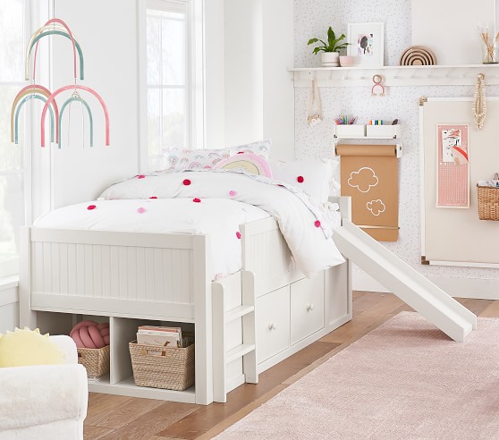 Catalina Low Slide Loft Bed Pottery, Low Loft Bed With Slide Plans