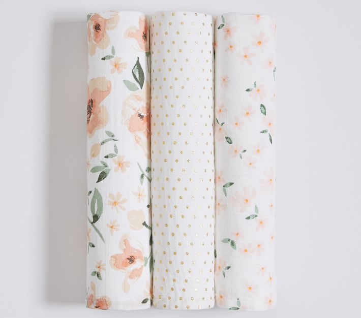 Meredith Muslin Swaddle Set Pottery Barn Kids