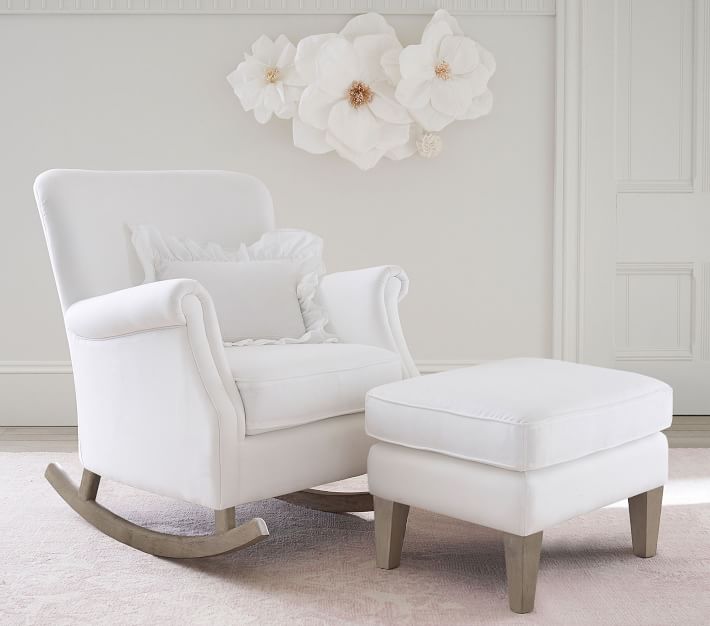 Jumbo Crepe White Paper Flowers Set of 2 Kids Wall Decor Pottery