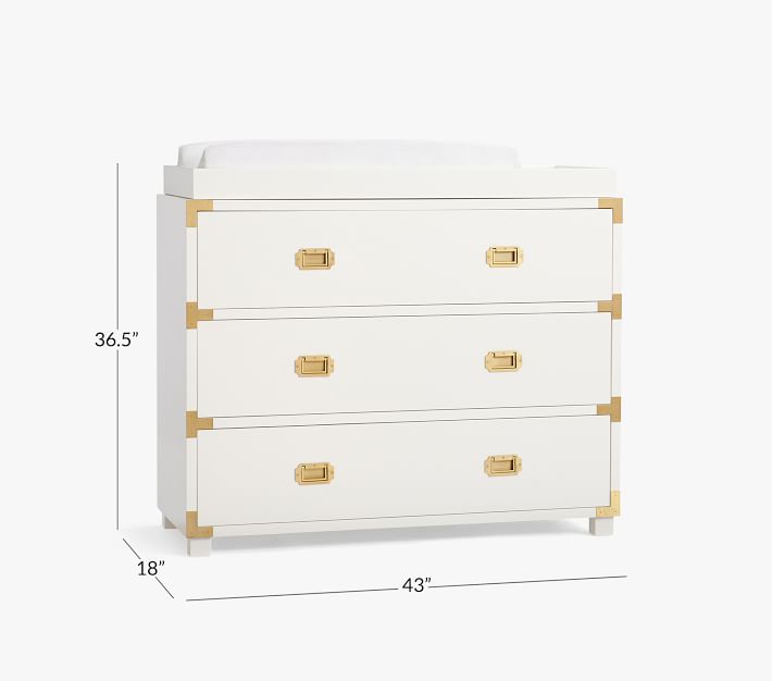 Gemma Campaign Changing Table Dresser & Topper Pottery Barn Kids