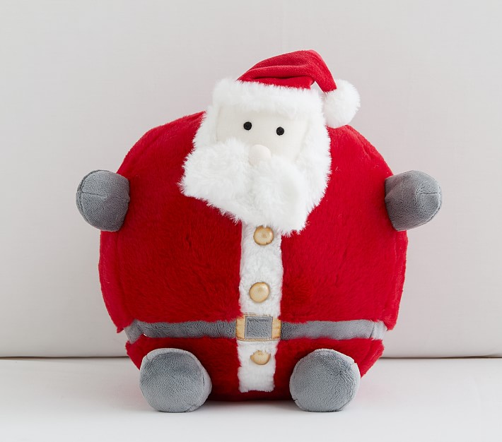 Details about   NEW Pottery Barn Kids Holiday Cuddly Santa Plush Decorative Pillow Christmas 